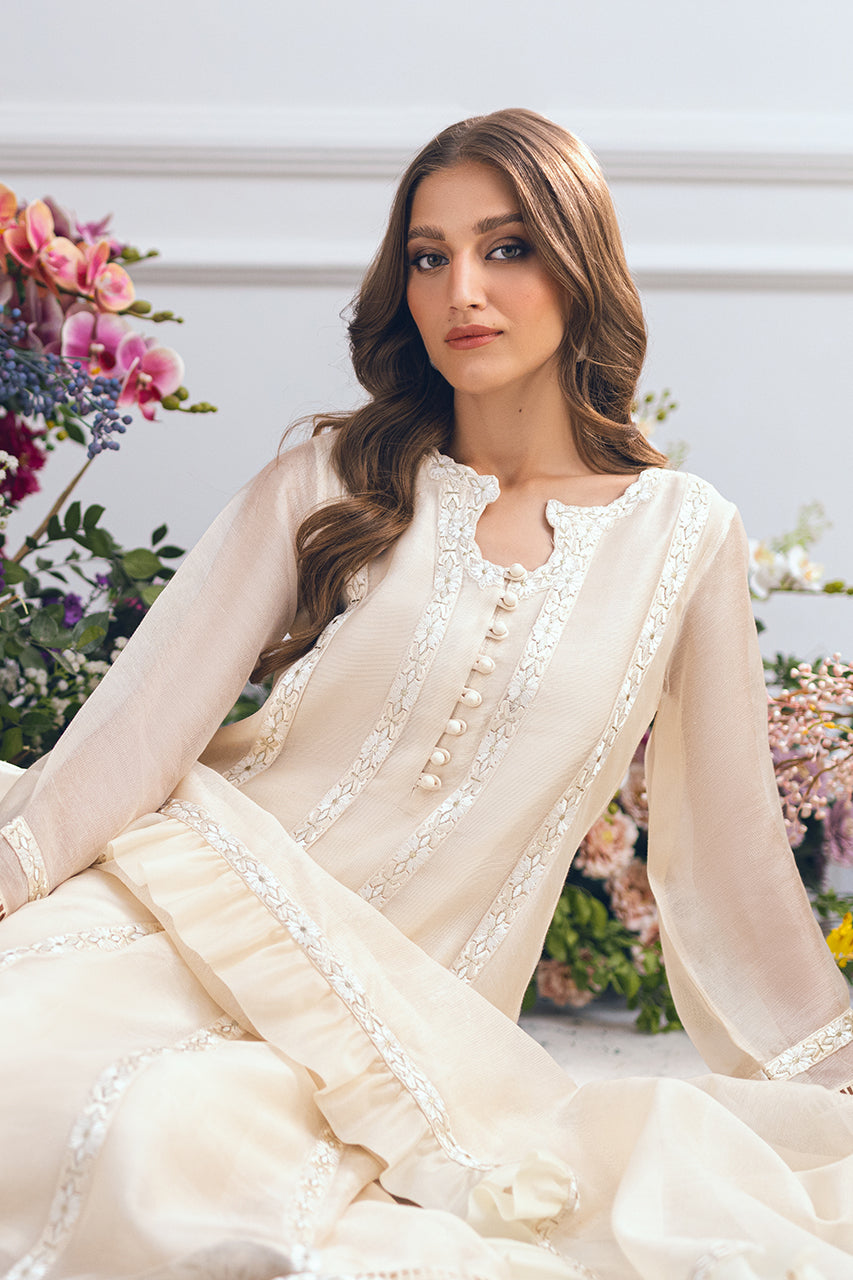 Shirt And Dupatta-Cotton Net