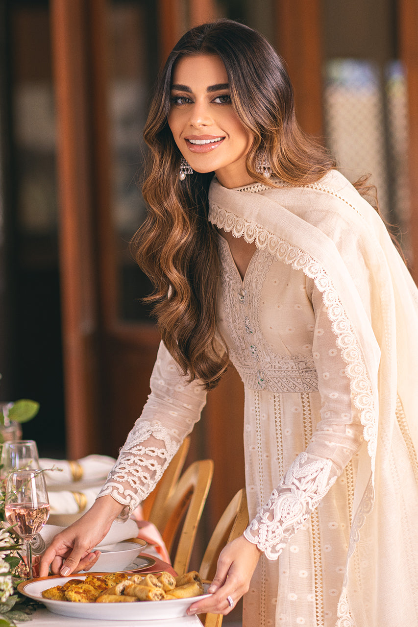 Shirt And Dupatta-Cotton Net