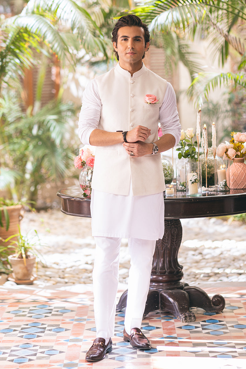 Kurta and Trousers-Chikan Cotton