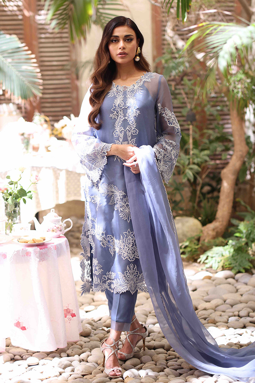 Shirt And Dupatta-Kattan Organza