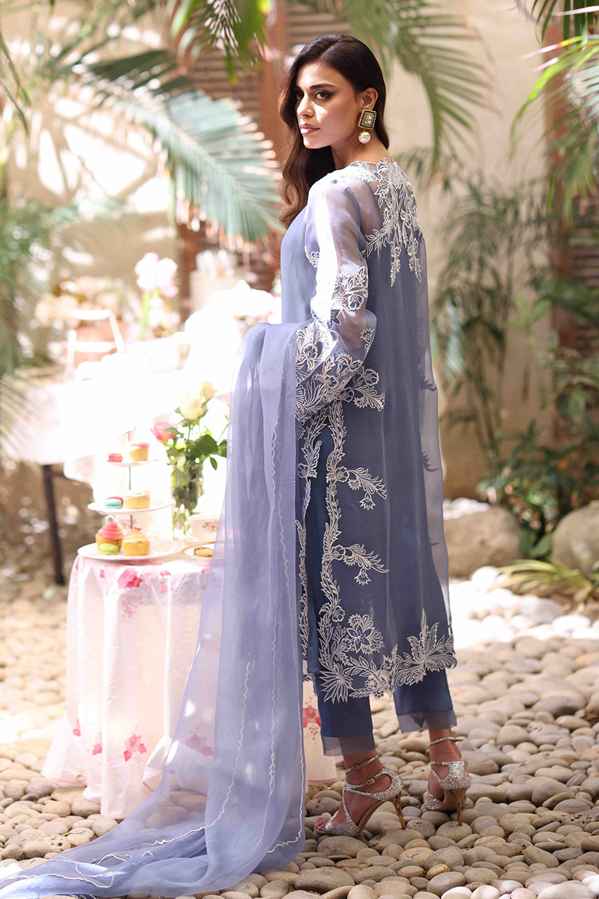 Shirt And Dupatta-Kattan Organza