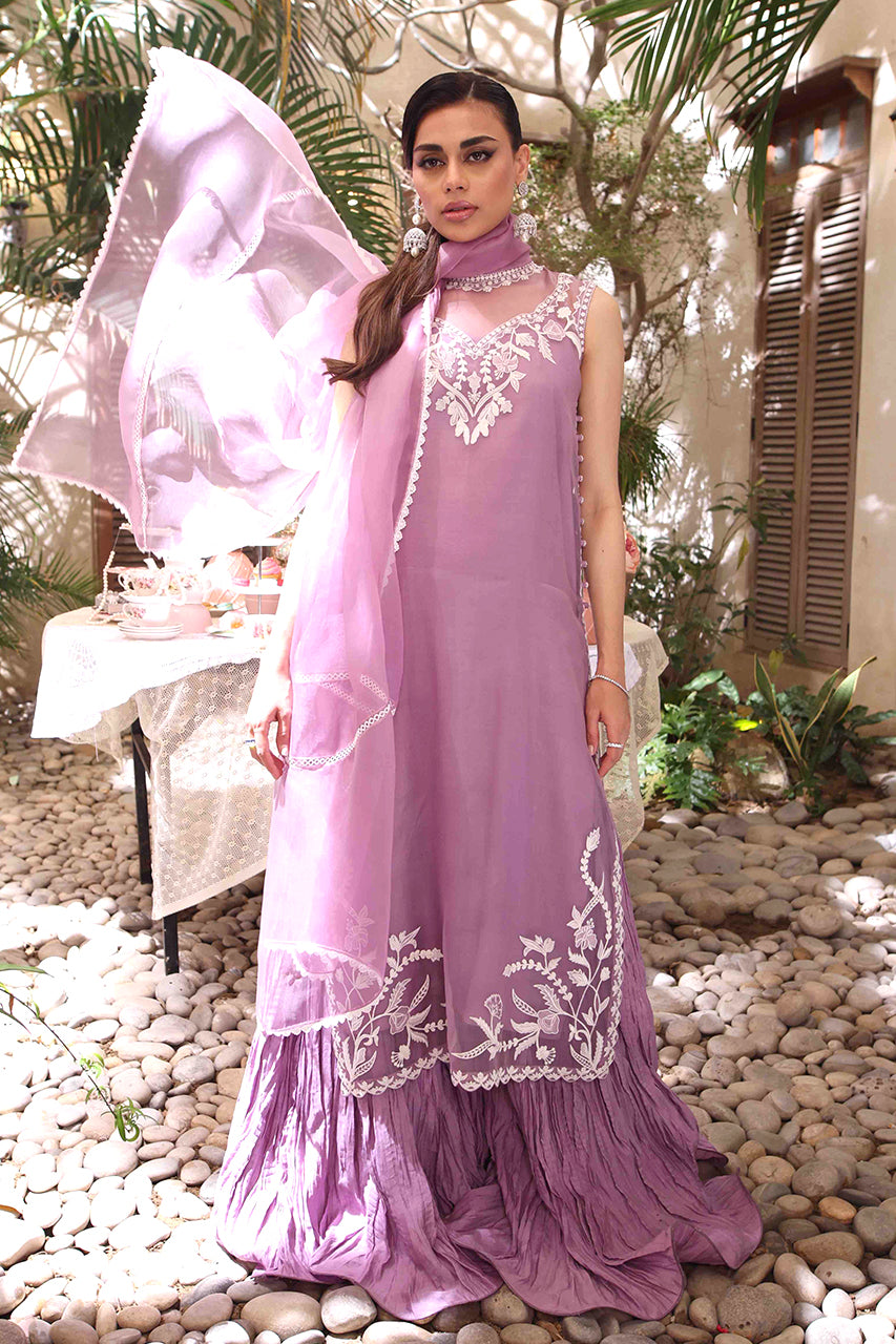 Shirt And Dupatta-Kattan Organza