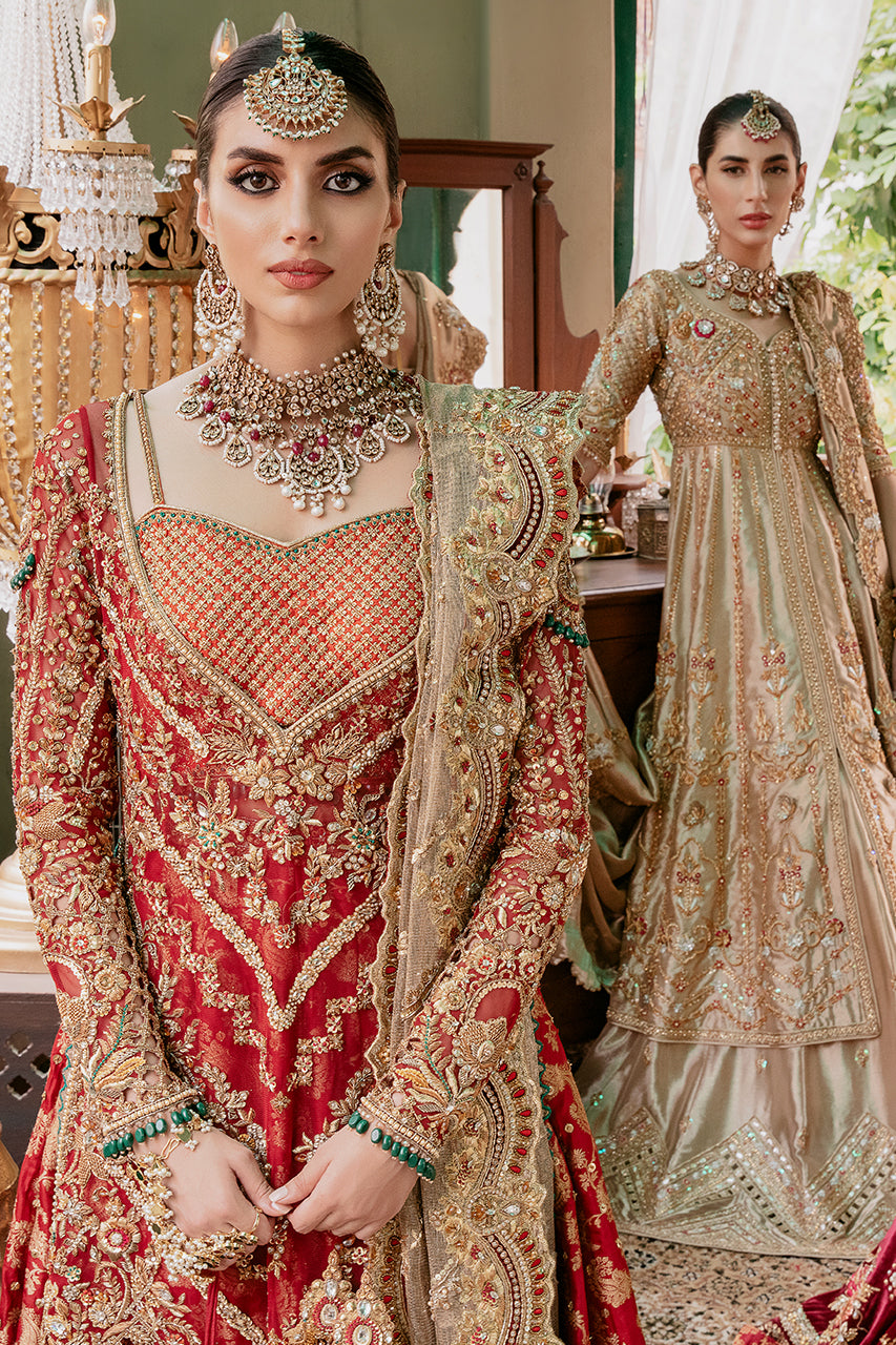 Full Set With Two Dupattas-French Net