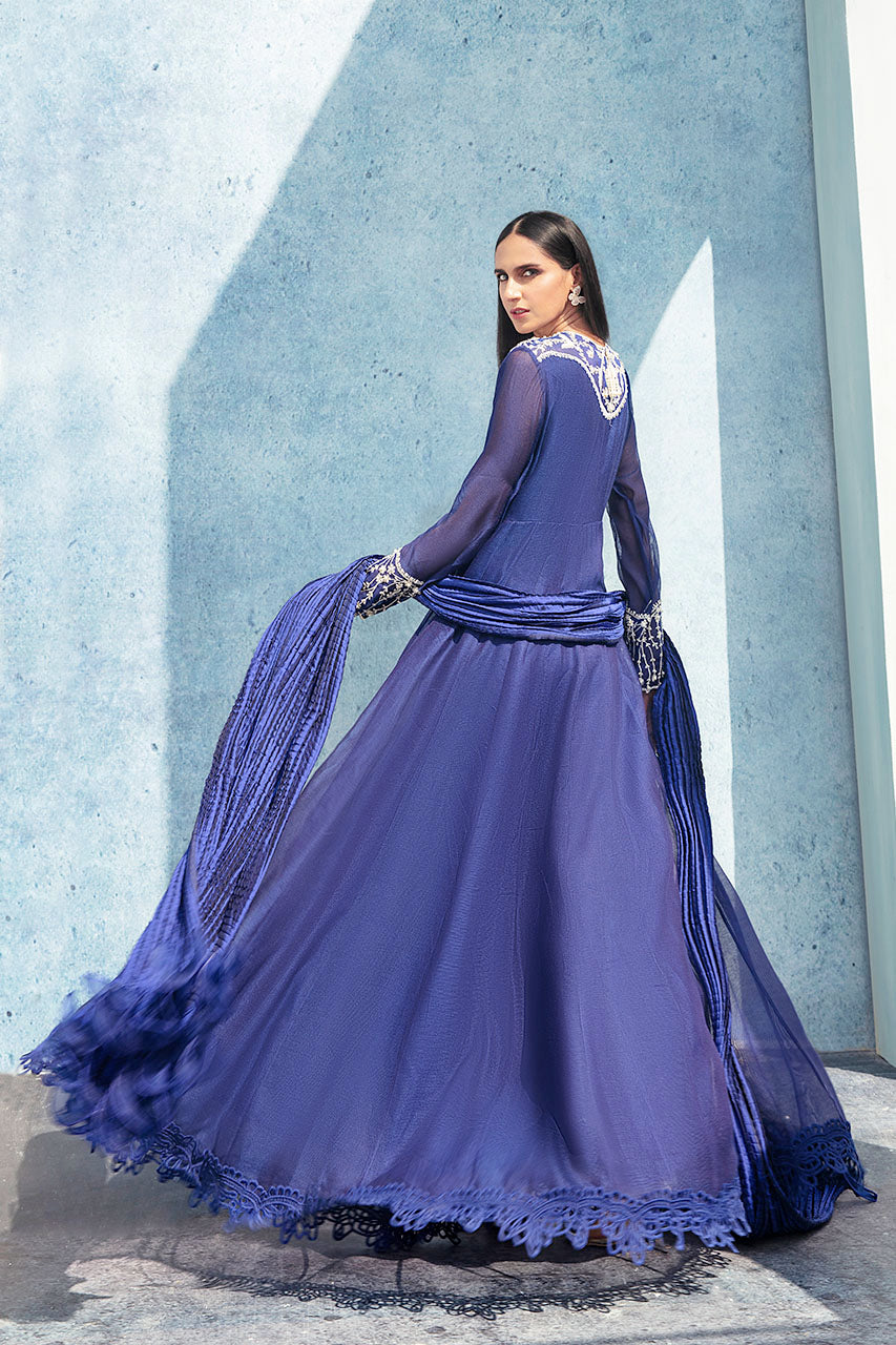 Shirt And Dupatta-Khaddi Net